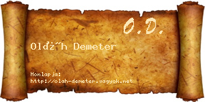 Oláh Demeter névjegykártya